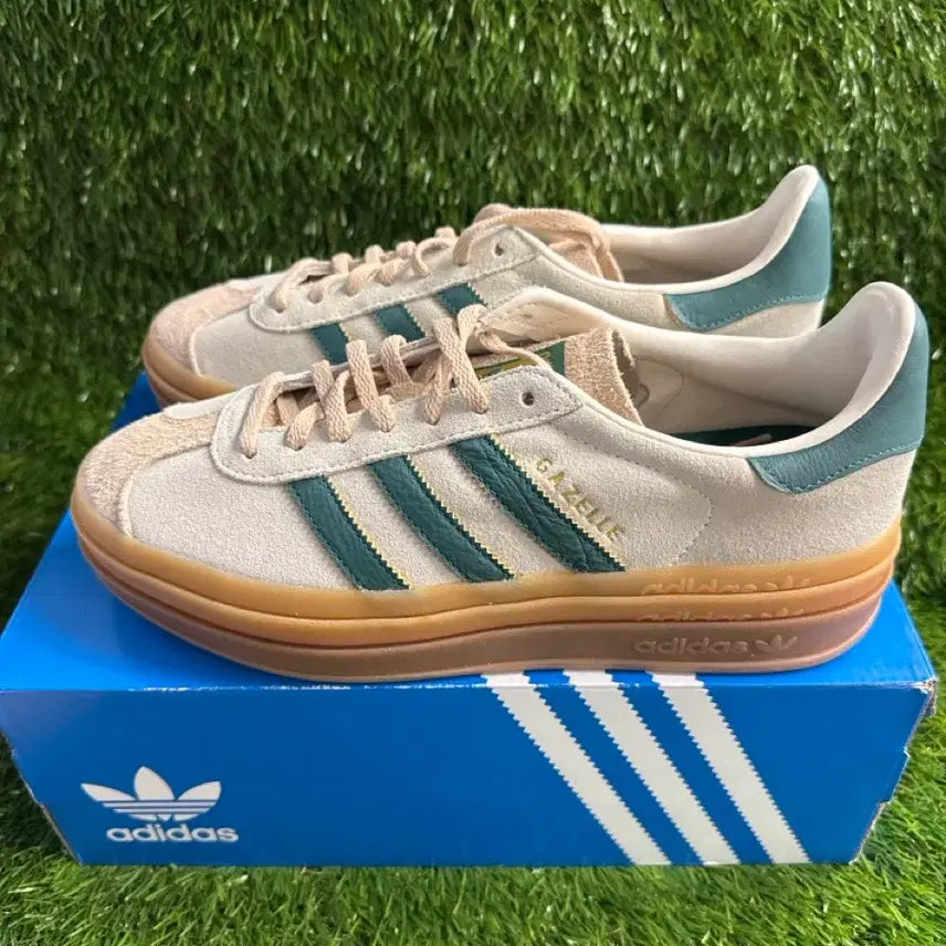 [BUNJANG] Adidas Gazelle Bold Cream White Collegiate Green / (260) 아디다스 가젤 볼드 크림 화이트 컬리지에이트 그린