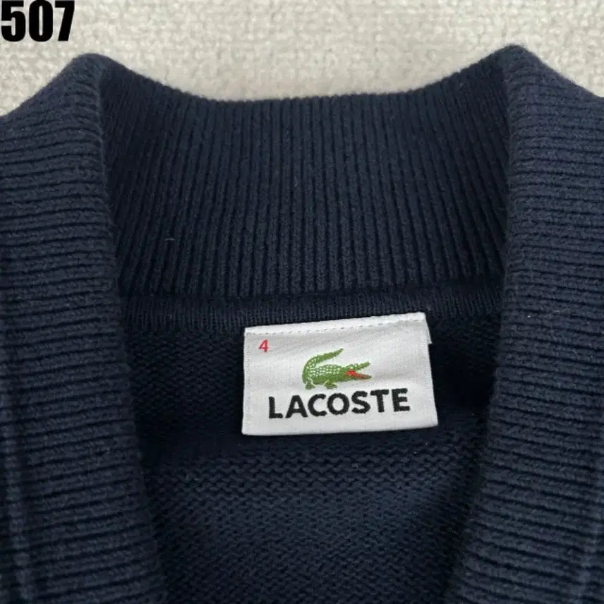 [BUNJANG] Lacoste Navy Knit Zip Cardigan Size 4 / 라코스테 네이비 니트 집업 가디건 4