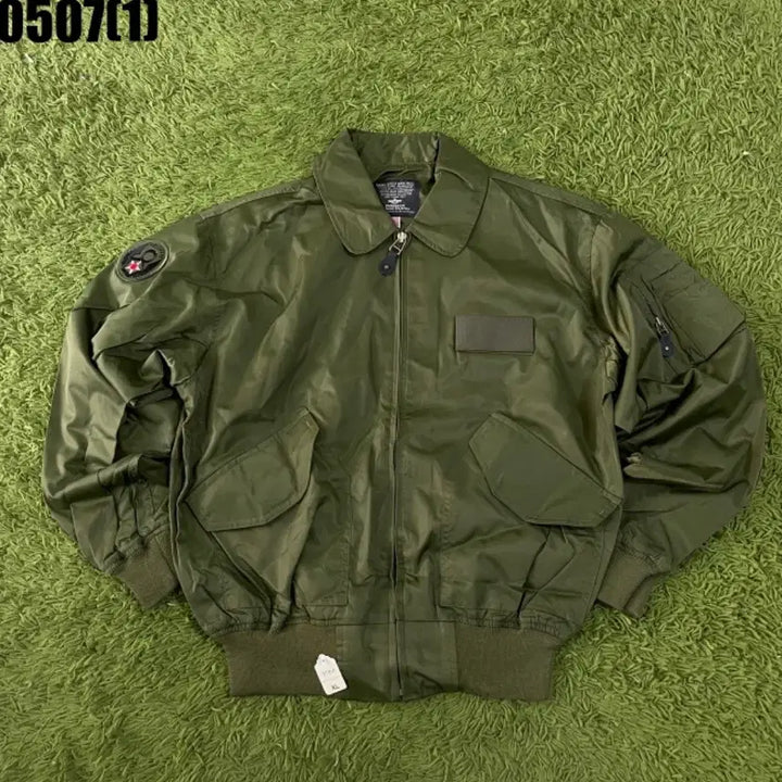 [BUNJANG] Vintage Military Flight Jumper Khaki XL / 밀리터리 항공 점퍼 카키 XL