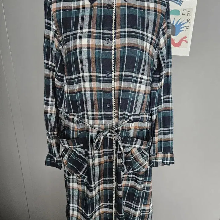 [BUNJANG] Checkered Shirt Pocket Dress / 체크 셔츠 포켓원피스