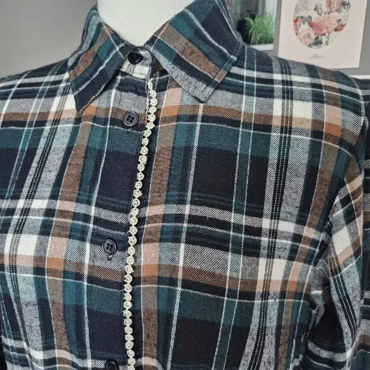 [BUNJANG] Checkered Shirt Pocket Dress / 체크 셔츠 포켓원피스