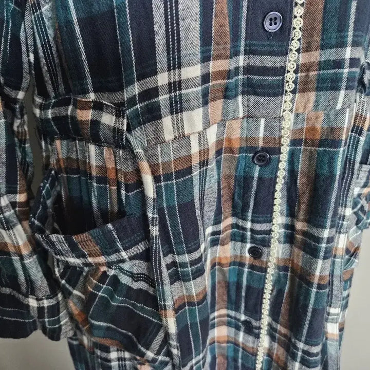 [BUNJANG] Checkered Shirt Pocket Dress / 체크 셔츠 포켓원피스