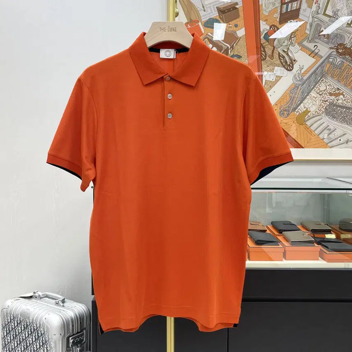 [BUNJANG] Hermes Double Technical Polo T-Shirt Orange (New) / 새상품] 에르메스 더블 테크니컬 폴로 티셔츠 오렌지 H800271