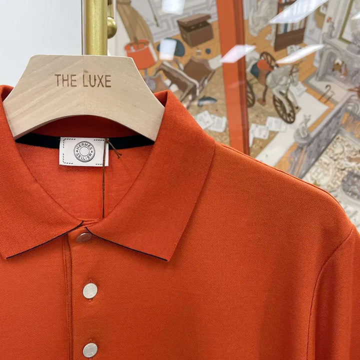 [BUNJANG] Hermes Double Technical Polo T-Shirt Orange (New) / 새상품] 에르메스 더블 테크니컬 폴로 티셔츠 오렌지 H800271