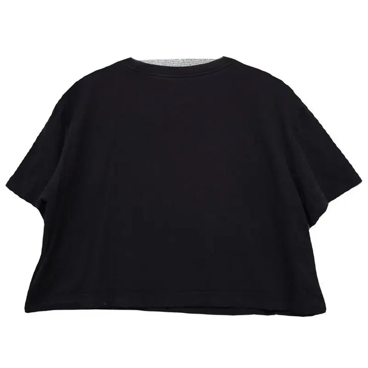 [BUNJANG] Nike Printing Cropped Oversized Black T-Shirt - L / 나이키 프린팅 여자 크롭 오버핏 블랙 반팔티 L