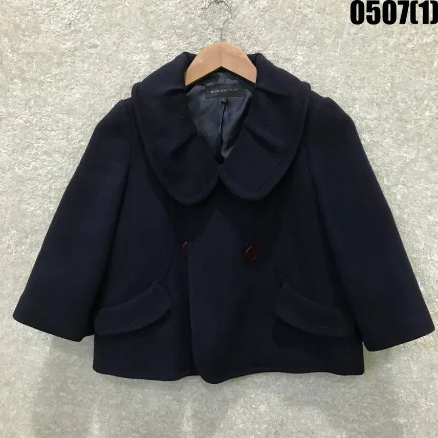[BUNJANG] Olive des Olive Navy Cape Coat (Size S) / 올리브데올리브 네이비 케이프 코트 s