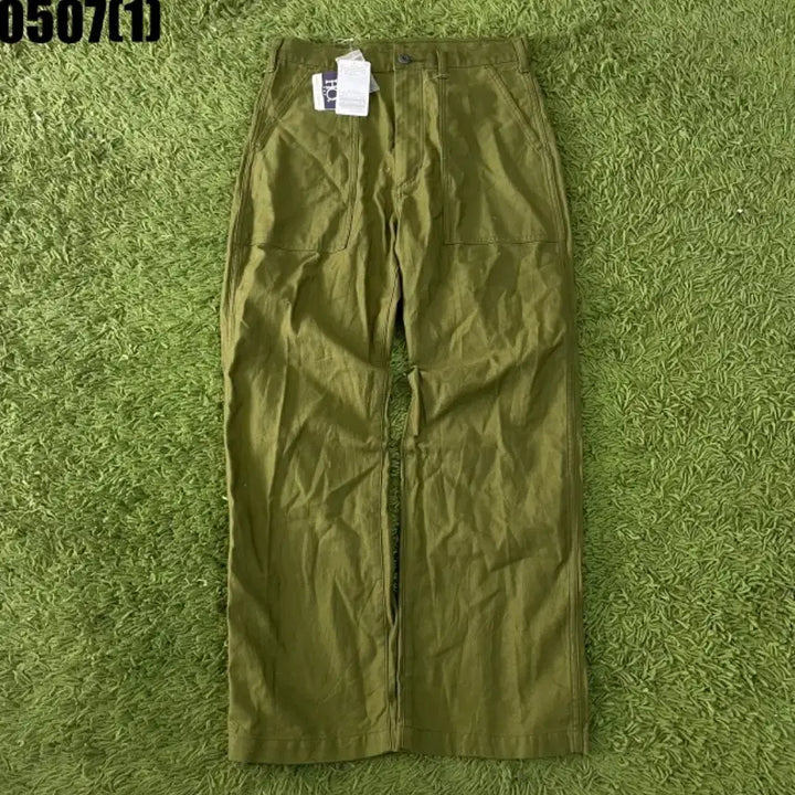 [BUNJANG] Olive Green Wide Pants / 올리브 그린 와이드 팬츠