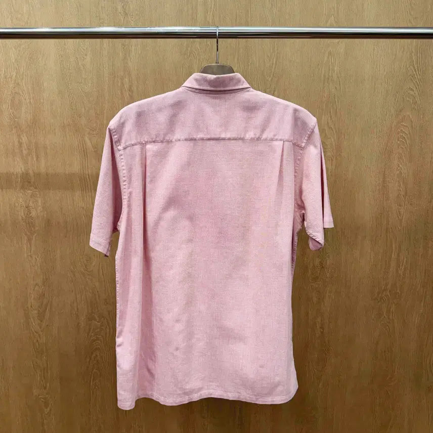 [BUNJANG] Burberry London Classic Pink Embroidered Logo Pocket Short Sleeve Shirt XL / 버버리 런던 반팔 셔츠 포켓 로고 자수 디테일 클래식 핑크