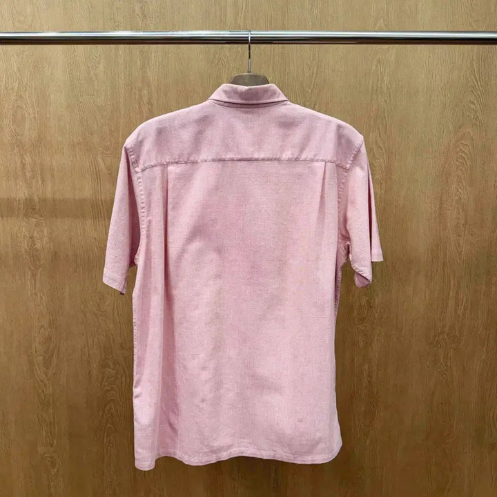 [BUNJANG] Burberry London Classic Pink Embroidered Logo Pocket Short Sleeve Shirt XL / 버버리 런던 반팔 셔츠 포켓 로고 자수 디테일 클래식 핑크