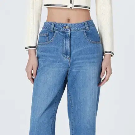 [BUNJANG] Sandro Semi Wide Denim Pants / 산드로 세미 와이드 데님 팬츠