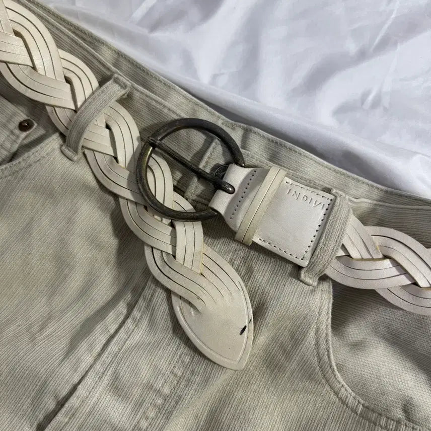 [BUNJANG] Indivi Woven Leather Belt / Indivi 위빙 레더 벨트