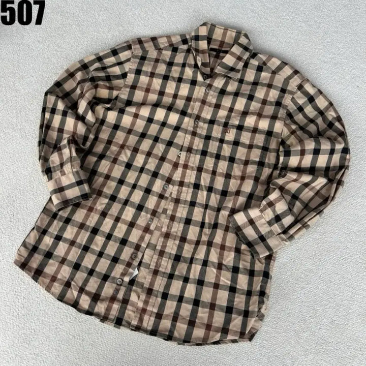 [BUNJANG] Daks Check Pattern Long Sleeve Shirt 100 / 닥스 체크 패턴 긴팔 셔츠 100