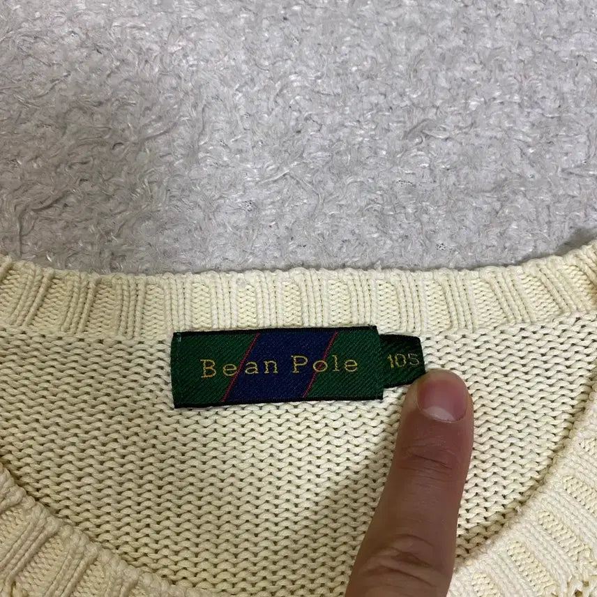 [BUNJANG] Beanpole Ivory Knit Sweater Size 105 / 빈폴 아이보리 니트 스웨터 105