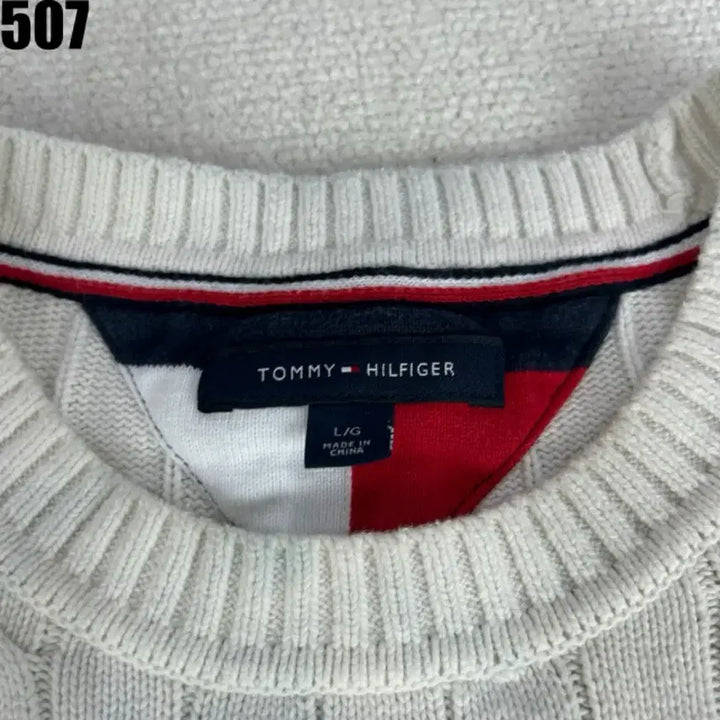 [BUNJANG] Tommy Hilfiger Cable Knit Sweater Ivory L / 타미힐피거 케이블 니트 아이보리 스웨터 L