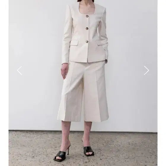 [BUNJANG] Myiko Scoop Neck Linen Jacket / 마이아이코 스쿱넥 라인 린넨자켓