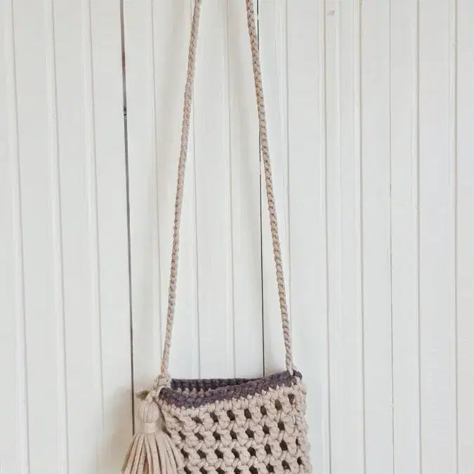 [BUNJANG] Handmade Knitted Mini Crossbody Bag for Phone / 새상품)  뜨개 핸드폰 미니크로스백