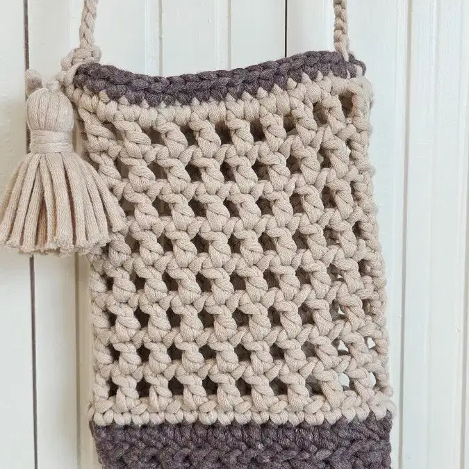 [BUNJANG] Handmade Knitted Mini Crossbody Bag for Phone / 새상품)  뜨개 핸드폰 미니크로스백