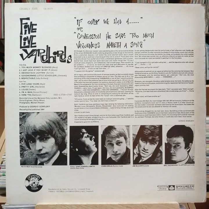 [BUNJANG] Yardbirds Five Live LP / 소장가치 야드버즈 Five Live LP 할인