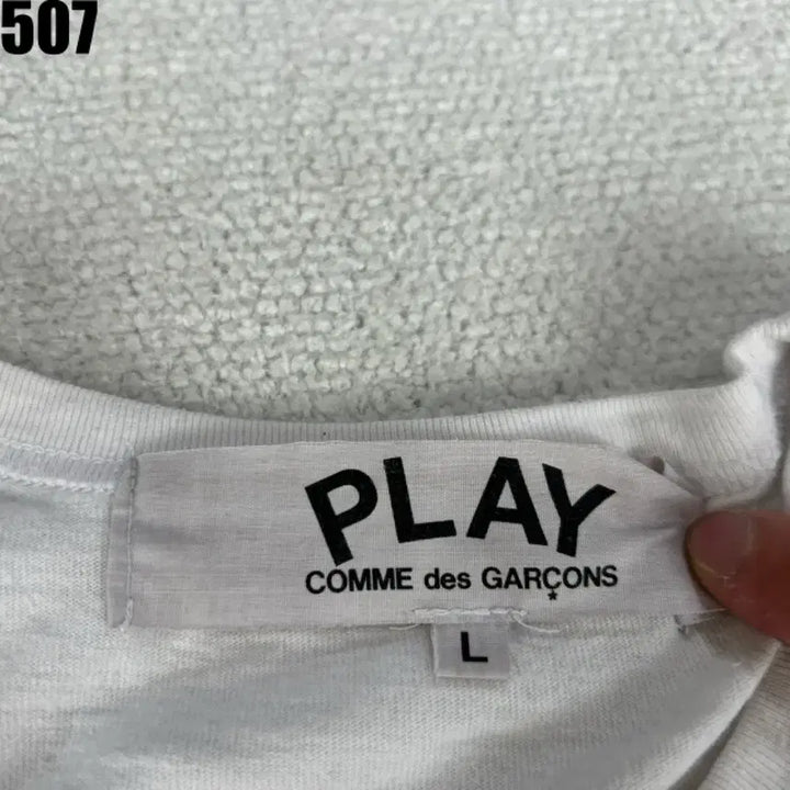 [BUNJANG] Comme des Garçons Black Heart T-shirt White L / 꼼데가르송 블랙 하트 반팔 티셔츠 화이트 L