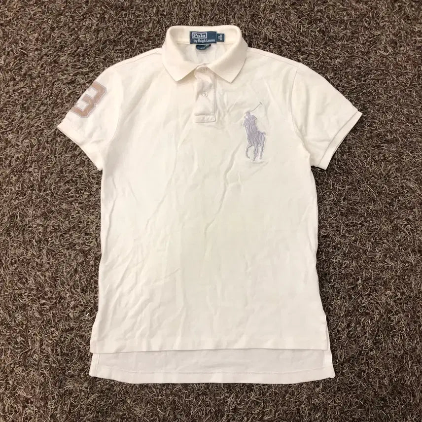 [SOLD OUT] XS 폴로 랄프로렌 빅포니 치프키프 화이트 카라 반팔 티셔츠