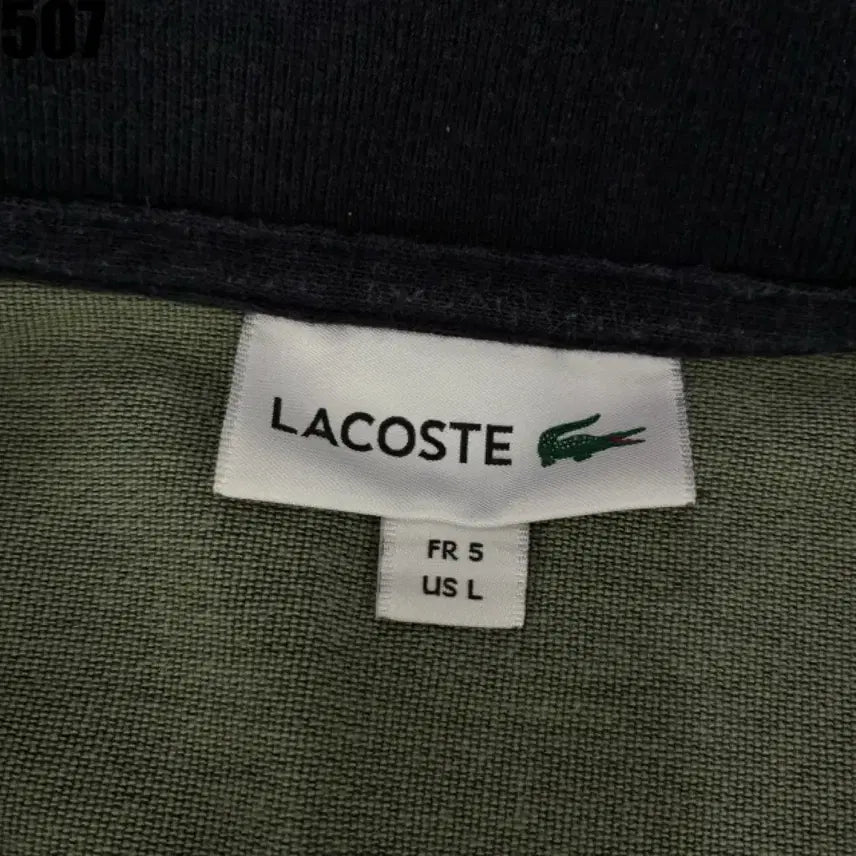 [BUNJANG] Lacoste Colorblock Short Sleeve Polo Shirt Olive L / 라코스테 카라 반팔티 올리브 배색 L