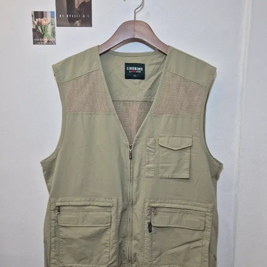 [BUNJANG] Likebeans Khaki Vest XL / 낚시나 아웃도어 활동에 유용한 라이크빈스 카키색 조끼예요 XL