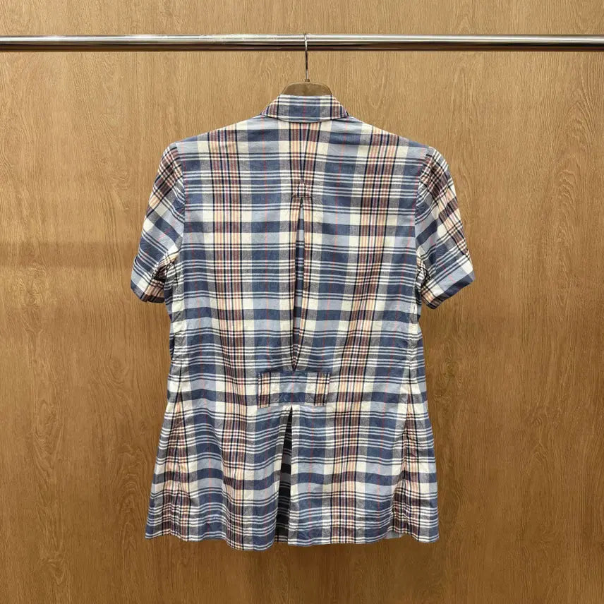 [BUNJANG] Polo Ralph Lauren Multi-Check Safari Short Sleeve Shirt Open Collar Blue / 폴로 랄프로렌 멀티 체크 사파리 반팔 셔츠 오픈카라 포켓 디테일 블루