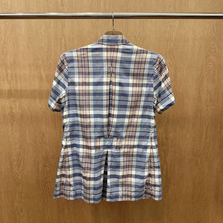 [BUNJANG] Polo Ralph Lauren Multi-Check Safari Short Sleeve Shirt Open Collar Blue / 폴로 랄프로렌 멀티 체크 사파리 반팔 셔츠 오픈카라 포켓 디테일 블루