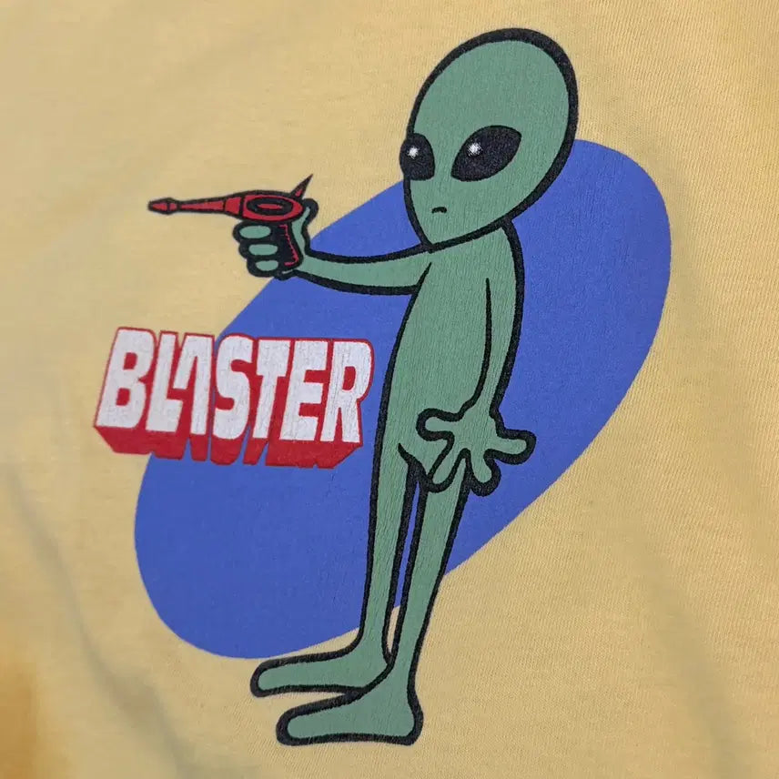 [BUNJANG] 90s Alien Blaster Single Stitch T-Shirt / 90S 에일리언 외계인 블라스터 건 크랙바인딩 M 싱글스티치