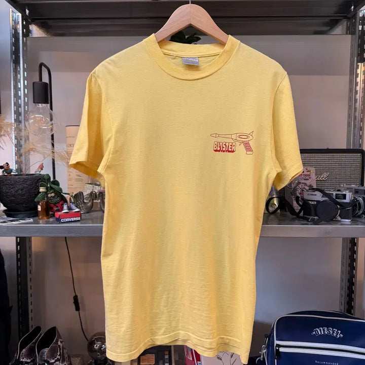 [BUNJANG] 90s Alien Blaster Single Stitch T-Shirt / 90S 에일리언 외계인 블라스터 건 크랙바인딩 M 싱글스티치