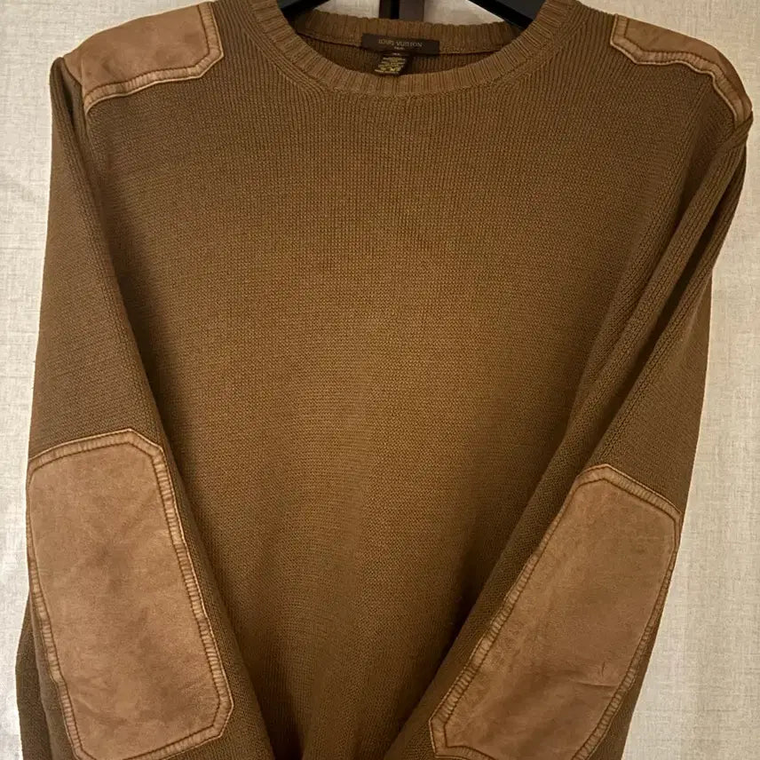 [BUNJANG] Louis Vuitton Suede Patch Knit XL / 정품) 루이비통 스웨이드 패치 니트 XL