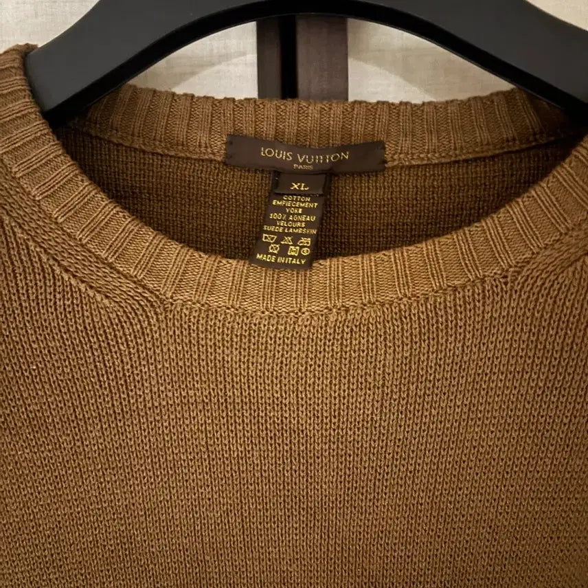 [BUNJANG] Louis Vuitton Suede Patch Knit XL / 정품) 루이비통 스웨이드 패치 니트 XL
