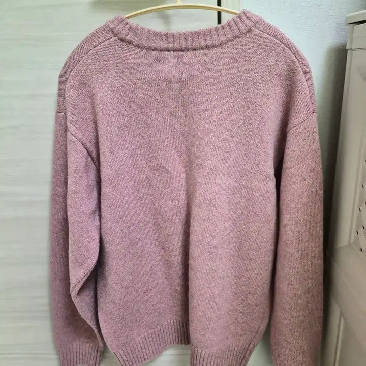 [BUNJANG] Lee Pink Logo Knit Sweater / Lee 리 핑크색 로고 니트 스웨터