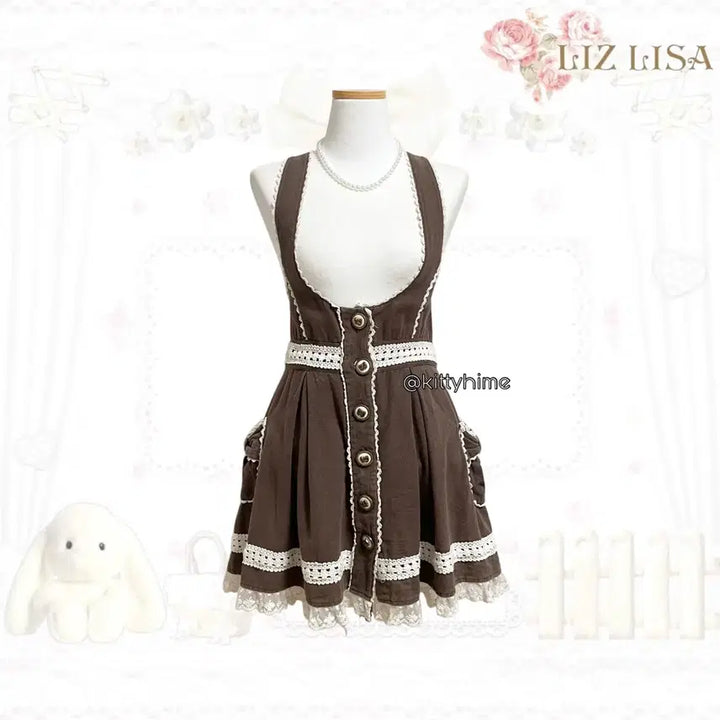 [BUNJANG] Liz Lisa Latte Ribbon Dress / Liz lisa 리즈리사 라떼맛 리본 원피스 라떼갸루 히메갸루 히메카지