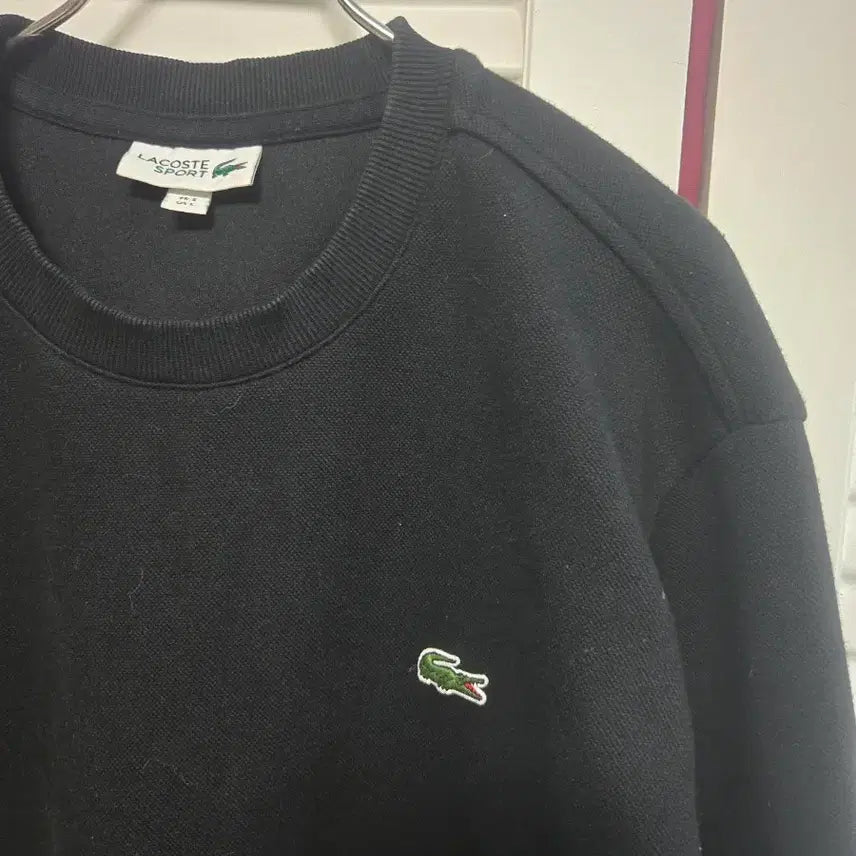 [BUNJANG] Lacoste Black Sweatshirt T-Shirt / 라코스테 블랙 맨투맨 티셔츠