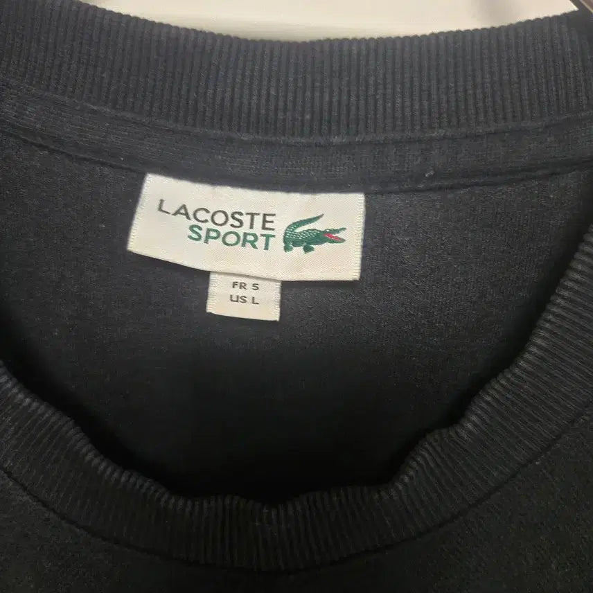 [BUNJANG] Lacoste Black Sweatshirt T-Shirt / 라코스테 블랙 맨투맨 티셔츠