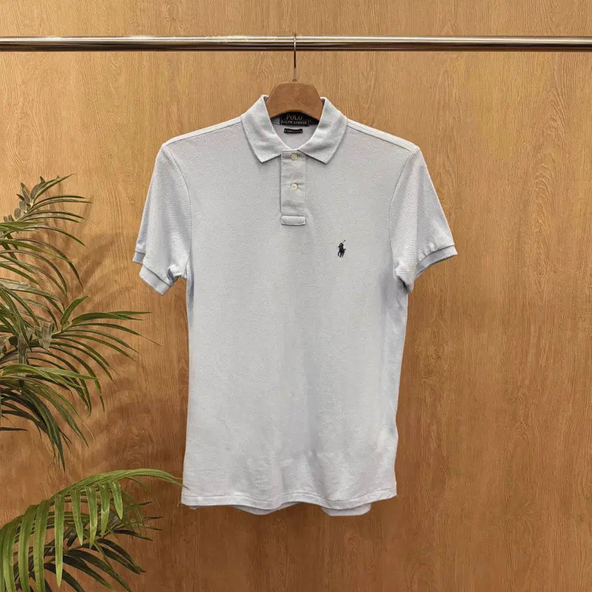 [BUNJANG] Polo Ralph Lauren Embroidered Logo Classic Fit Short Sleeve Polo Shirt - Sky Blue / 폴로 랄프로렌 반팔 카라 티셔츠 자수 로고 디테일 클래식 스카이블루