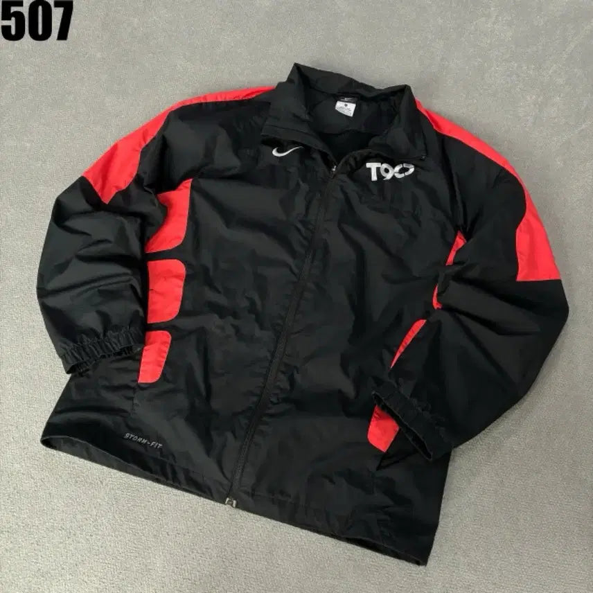 [BUNJANG] Nike T90 Windbreaker Black/Red L / 나이키 T90 바람막이 블랙/레드 L