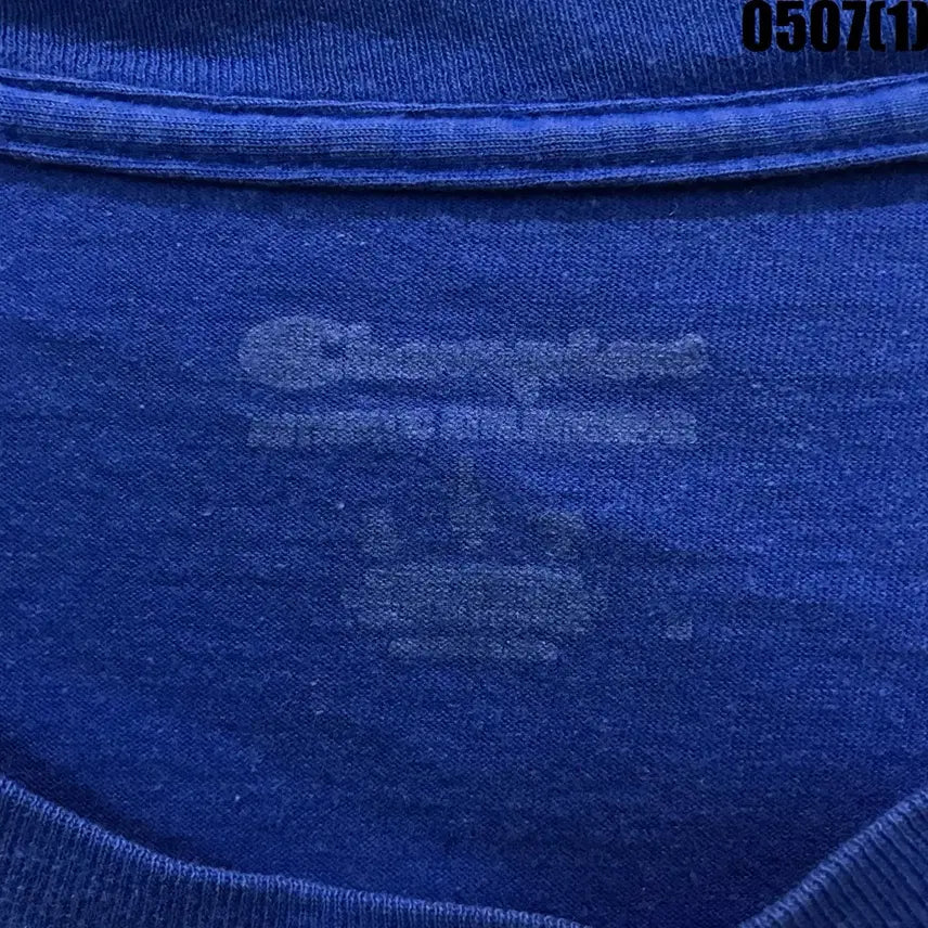 [BUNJANG] Champion Logo Short Sleeve T-Shirt Blue L / 챔피온 로고 반팔 티셔츠 블루 L