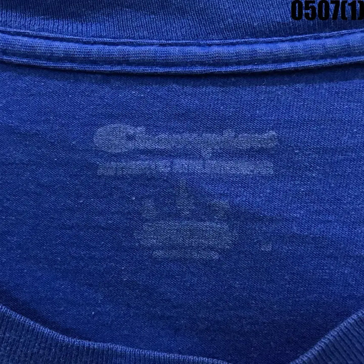 [BUNJANG] Champion Logo Short Sleeve T-Shirt Blue L / 챔피온 로고 반팔 티셔츠 블루 L