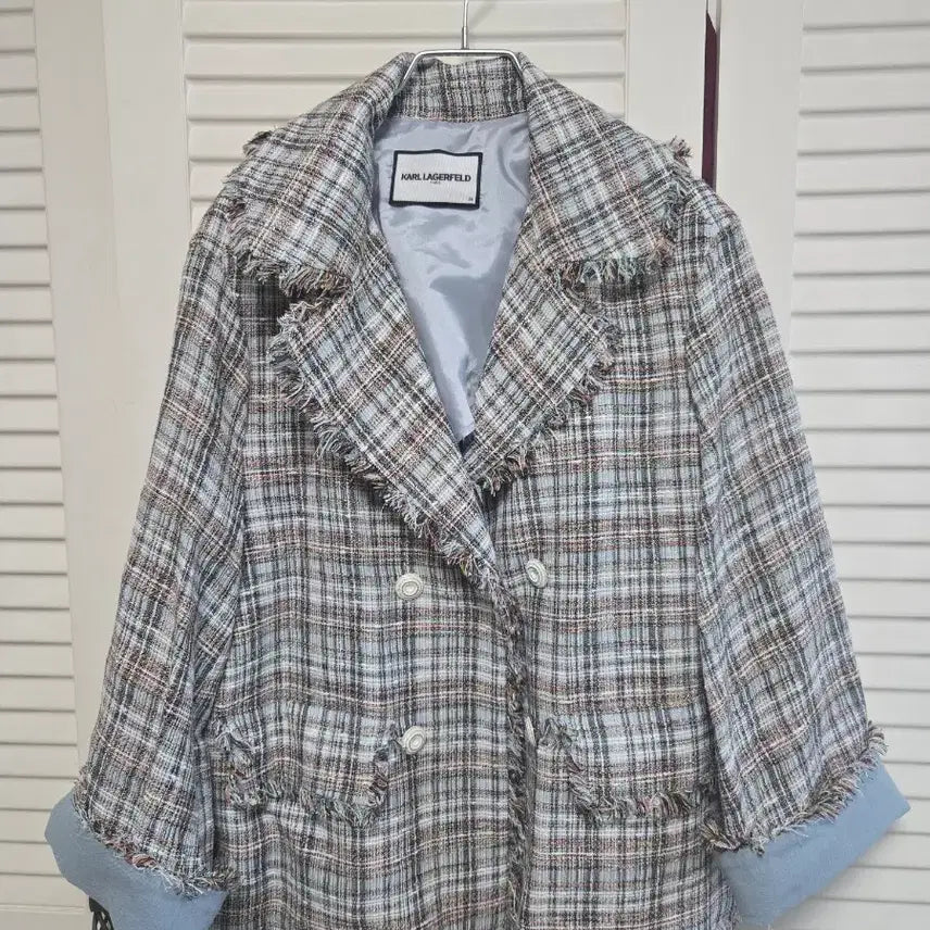 [BUNJANG] Karl Lagerfeld Tweed Check Jacket / 칼 라거펠트 트위드 체크 자켓