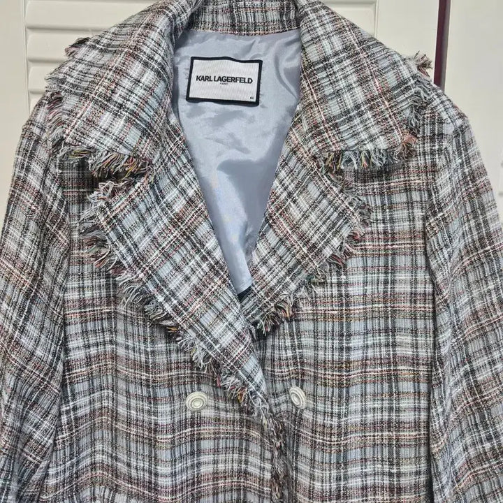 [BUNJANG] Karl Lagerfeld Tweed Check Jacket / 칼 라거펠트 트위드 체크 자켓