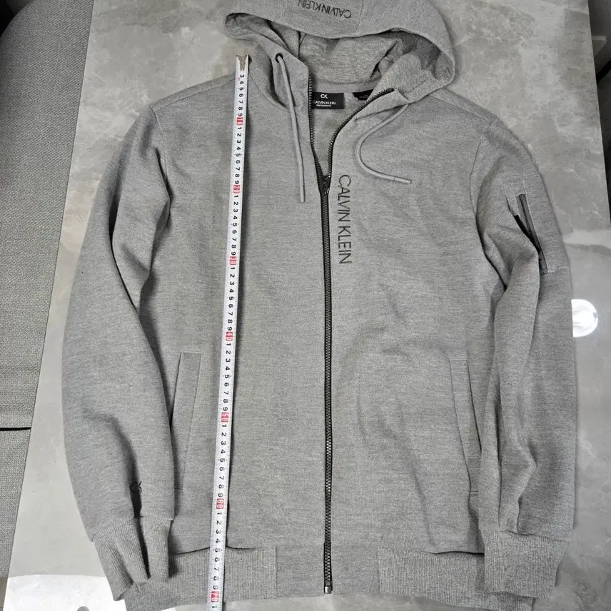 [BUNJANG] Calvin Klein Grey Hooded Zip-Up Jacket / 캘빈클라인 그레이 후드 집업