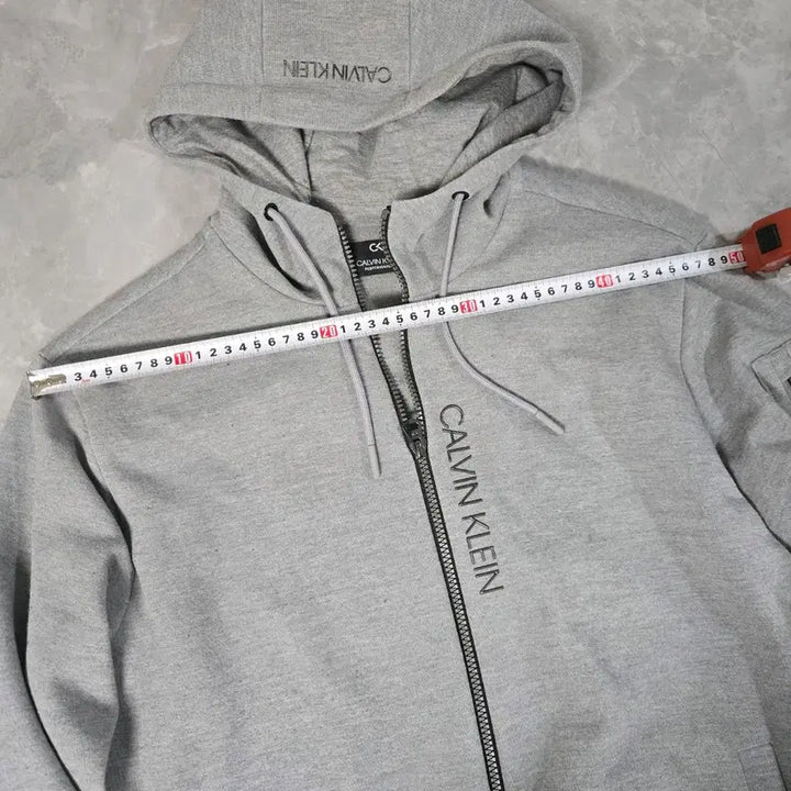 [BUNJANG] Calvin Klein Grey Hooded Zip-Up Jacket / 캘빈클라인 그레이 후드 집업
