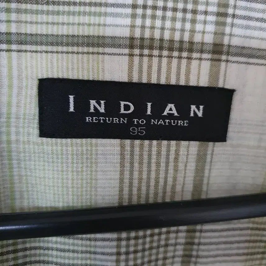 [BUNJANG] INDIAN Check Short Sleeve Shirt Size 95 / INDIAN 체크 반팔 셔츠95