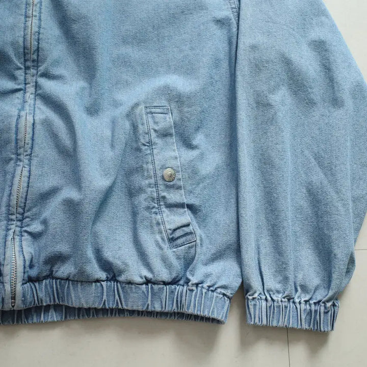 [BUNJANG] Tommy Hilfiger 90s Chambray Denim Harrington Jacket / 90s 타미힐피거 올드스쿨 샴브레이 데님 헤링턴 자켓 M