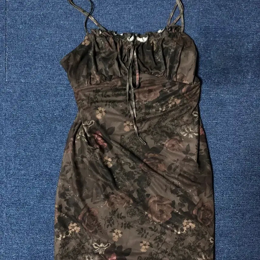 [BUNJANG] Rose Grunge Mini Dress / 로즈 그런지 원피스