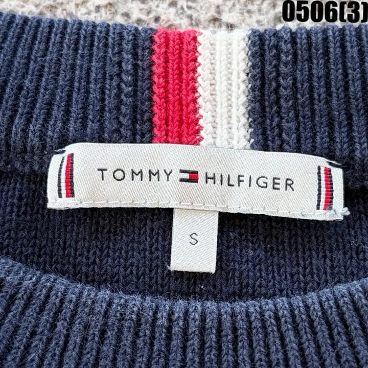 [BUNJANG] Tommy Hilfiger Navy TH Logo Knit Sweater - Size S / S 타미힐피거 네이비 TH 로고 니트 0506(3)