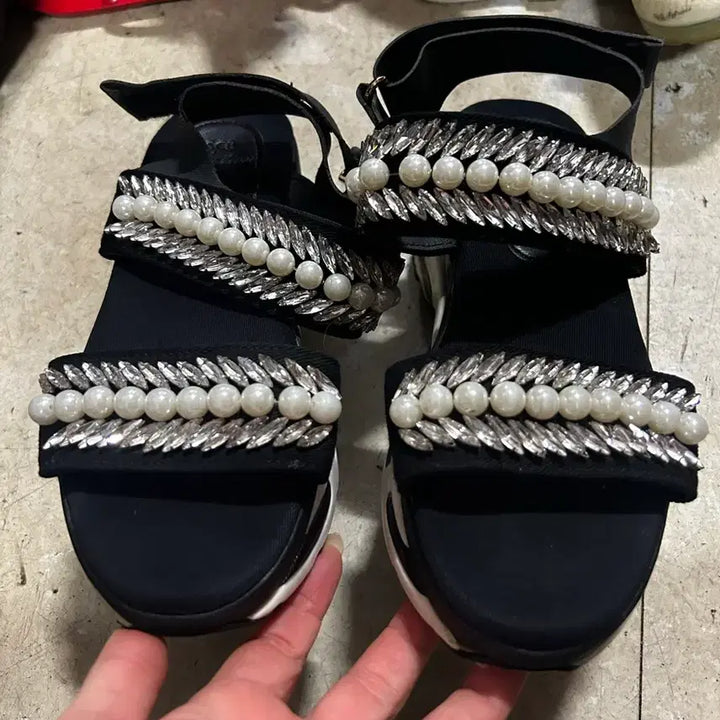 [BUNJANG] SUECOMMA BONNIE Jewel Sandals Heel 7cm Size 235 / 슈콤마보니 보석 샌들 235 굽7cm