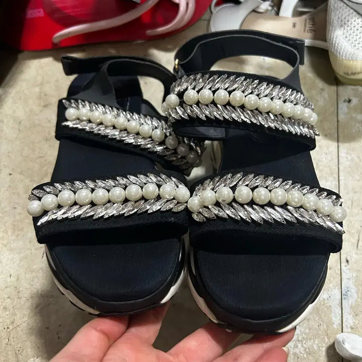 [BUNJANG] SUECOMMA BONNIE Jewel Sandals Heel 7cm Size 235 / 슈콤마보니 보석 샌들 235 굽7cm